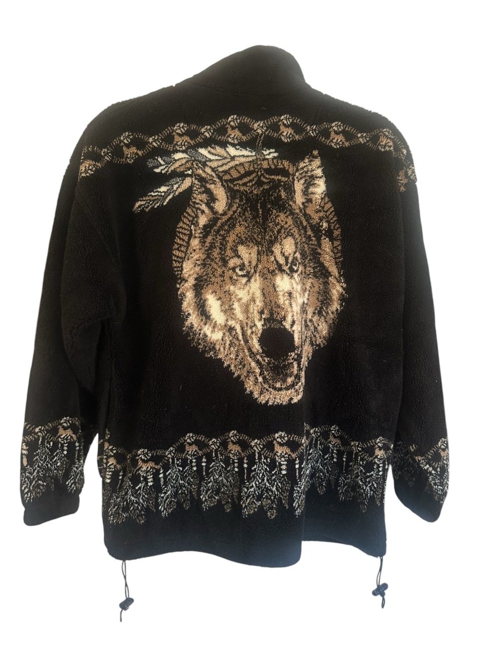 Vintage Bear Ridge Wolf dream catcher fleece jacket men’s small